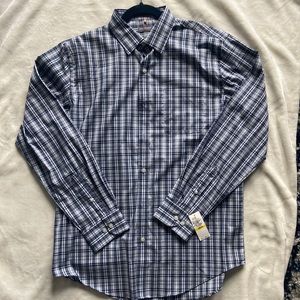NWT Van Huesen dress shirt blue checkered